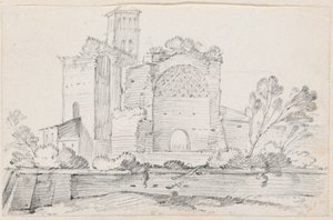 Ruinen des Tempels der Venus und Rom im Forum von Joseph Marie Vien