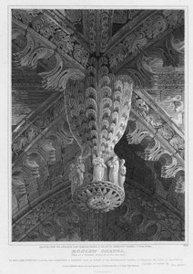 Roslyn Chapel, Ansicht eines Anhängers und Gewölbes am Ostende, graviert von S. Noble, 1810 von Joseph Michael Gandy