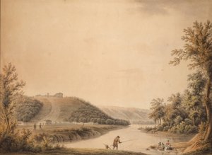 Ansicht des Palastes des Kurakin-Anwesens Nadezhdino, 1800er