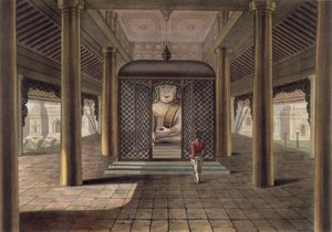 Ein Soldat in einem Tempel in Rangoon, graviert von George Hunt, 1825 von Joseph Moore