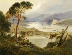 Oberwesel mit der Schönburg, am Rhein, 1840