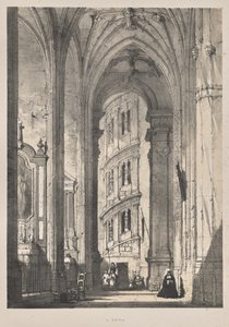 Architektur des Mittelalters: Kirche von St. Gisors, Innenansicht von Joseph Nash