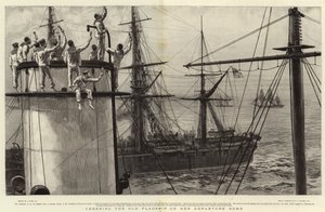 Das Jubeln der alten Flaggschiff bei ihrer Heimkehr von Joseph Nash