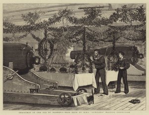 Weihnachten im Marmarameer, Mannschaftsdeck der HMS Achilles wartet auf Inspektion von Joseph Nash