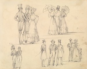 Gruppen von Männern und Frauen im Gespräch von Joseph Nash