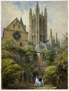 Professor, Frau, Kind und Hund in der Kathedrale von Joseph Nash