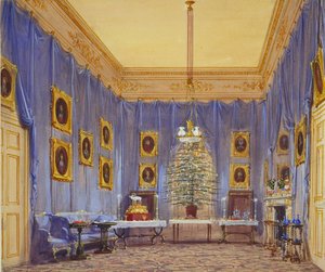 Weihnachtsbaum von Königin Victoria, Windsor Castle, 1845 von Joseph Nash