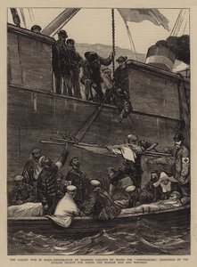 Der Karlistenkrieg in Spanien, Einschiffung von behinderten Karlisten an Bord der Somorrostro, gechartert von der englischen Gesellschaft zur Unterstützung der spanischen Kranken und Verwundeten