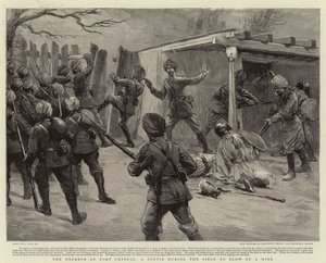 Die Verteidigung von Fort Chitral, ein Ausfall während der Belagerung, um eine Mine zu sprengen von Joseph Nash