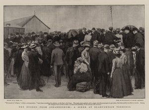Der Exodus aus Johannesburg, eine Szene am Bramfontein-Terminus von Joseph Nash