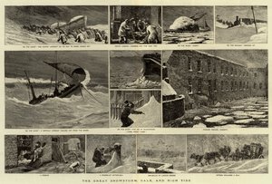 Der große Schneesturm, Sturm und Flut von Joseph Nash