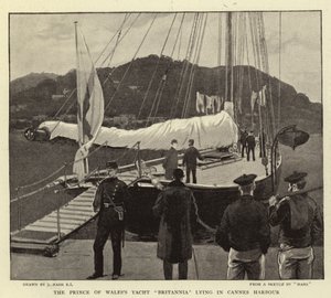 Die Yacht Britannia des Prinzen von Wales im Hafen von Cannes von Joseph Nash