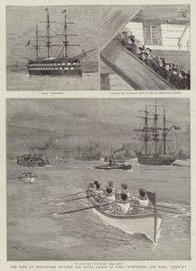 Das Rennen bei Greenhithe zwischen den Marinekadetten der HMS Worcester und HMS Conway von Joseph Nash