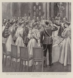 Das Hochzeitsfrühstück im Thronsaal des Schlosses Ehrenburg von Joseph Nash