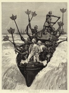 Die Westküste Afrikas, Landung in einem Brandungsboot bei Accra