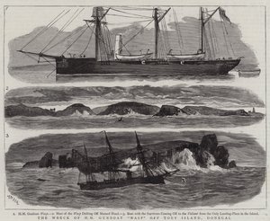 Das Wrack der HM Kanonenboot Wasp vor Tory Island, Donegal