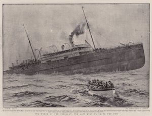 Das Wrack der Stella, das letzte Boot verlässt das Schiff von Joseph Nash