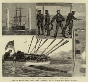 Mit der Mittelmeerflotte, H.M.S. Monarch bei Schieß- und Torpedoübungen
