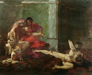 Locusta testet Gift an einem Sklaven, ca. 1870-80 von Joseph Noel Sylvestre