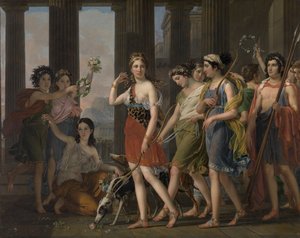 Die schöne Anthia führt ihre Gefährtinnen zum Tempel der Diana in Ephesus, um 1820 von Joseph Paelinck