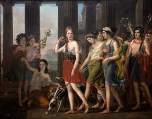 Die schöne Anthia führt ihre Gefährtinnen zum Tempel der Diana in Ephesus, ca. 1820 von Joseph Paelinck