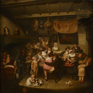 Eccles Wakes: Innenansicht eines Wirtshauses von Joseph Parry
