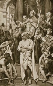 Die Taufe von Clovis, Reims, 496 n. Chr., Illustration aus 