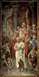 Die Taufe des Königs der Franken Clovis I. (466-511) in Reims durch den Bischof Saint Remi am 25.12.496 (oder 499) von Joseph Paul Blanc