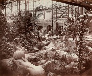 Der Kristallpalast in London: der tropische Bereich, ca. 1870 (s/w Foto) von Joseph Paxton