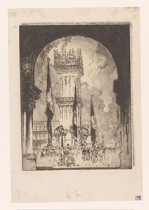 Campanile von Venedig im Gerüst von Joseph Pennell (signed by artist)