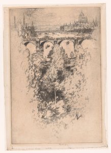 London über die Waterloo-Brücke von Joseph Pennell (signed by artist)
