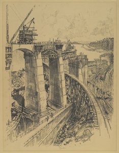 Zugänge zur Gatun-Schleuse, 1912 von Joseph Pennell