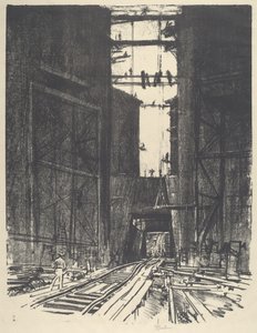 Am Boden der Gatun-Schleuse, 1912