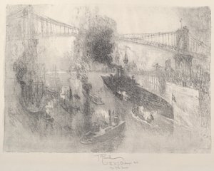 Schlachtschiff kommt nach Hause, 1917 von Joseph Pennell