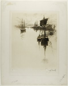 Unter der Chestnut Street Bridge, Philadelphia von Joseph Pennell