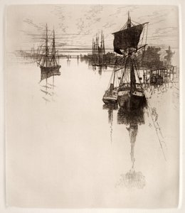 Unterhalb der Chestnut Street Brücke, Philadelphia, 1884 von Joseph Pennell