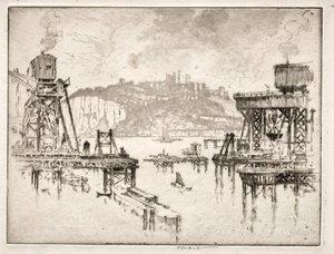 Bau des Dover Piers von Joseph Pennell