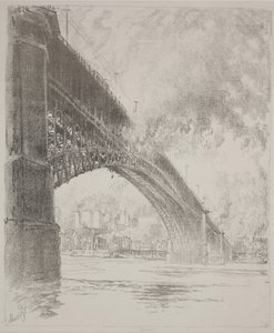 East Bridge, St. Louis von Joseph Pennell