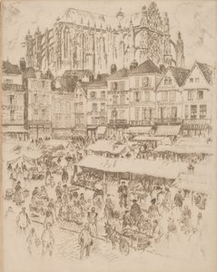 La Place, Beauvais, 1907 von Joseph Pennell