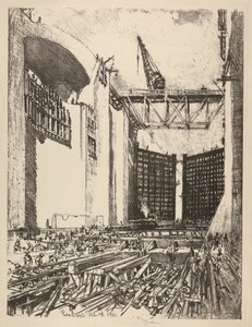 Verlegung des Bodens der Pedro Miguel Schleuse