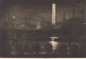 London Nacht, Whiskey und Tee von Joseph Pennell