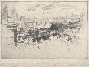 London über die Charing Cross Bridge von Joseph Pennell