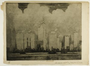 N.Y. von der 23. St. Fähre—Im Morgennebel