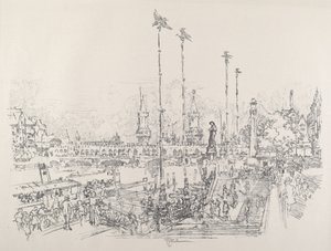 Oberbaumbrücke, Berlin von Joseph Pennell