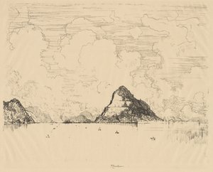 Panama: Eingang zum Kanal vom Pazifik, 1912 von Joseph Pennell