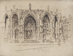 Vorhalle von San Maclou, Rouen, 1907 von Joseph Pennell