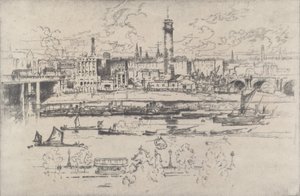 Schroturm zwischen den Brücken, 1910 von Joseph Pennell
