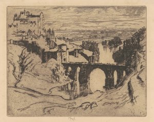 St. Martins Brücke, Toledo, 1904 von Joseph Pennell