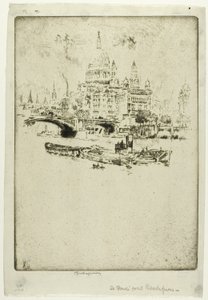 St. Pauls von der Flussseite von Joseph Pennell