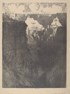Sonnenuntergang Städte im Canyon, 1912 von Joseph Pennell
